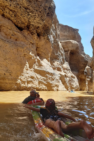 Bathing in the Sesriem Canyon